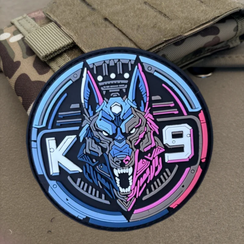 Parche K9 de PVC para perro Chevron, chaleco táctico, insignia de moral con gancho y bucle, pegatinas decorativas para mochila militar, parches para brazalete para ropa - imagen 5