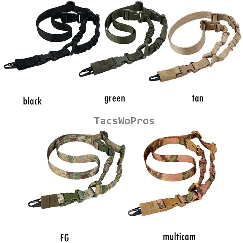 Eslinga de escopeta de tiro al aire libre ajustable, juego de guerra, Paintball, caza, arma táctica de un solo punto, correa de hombro de Rifle Bungee - imagen 3