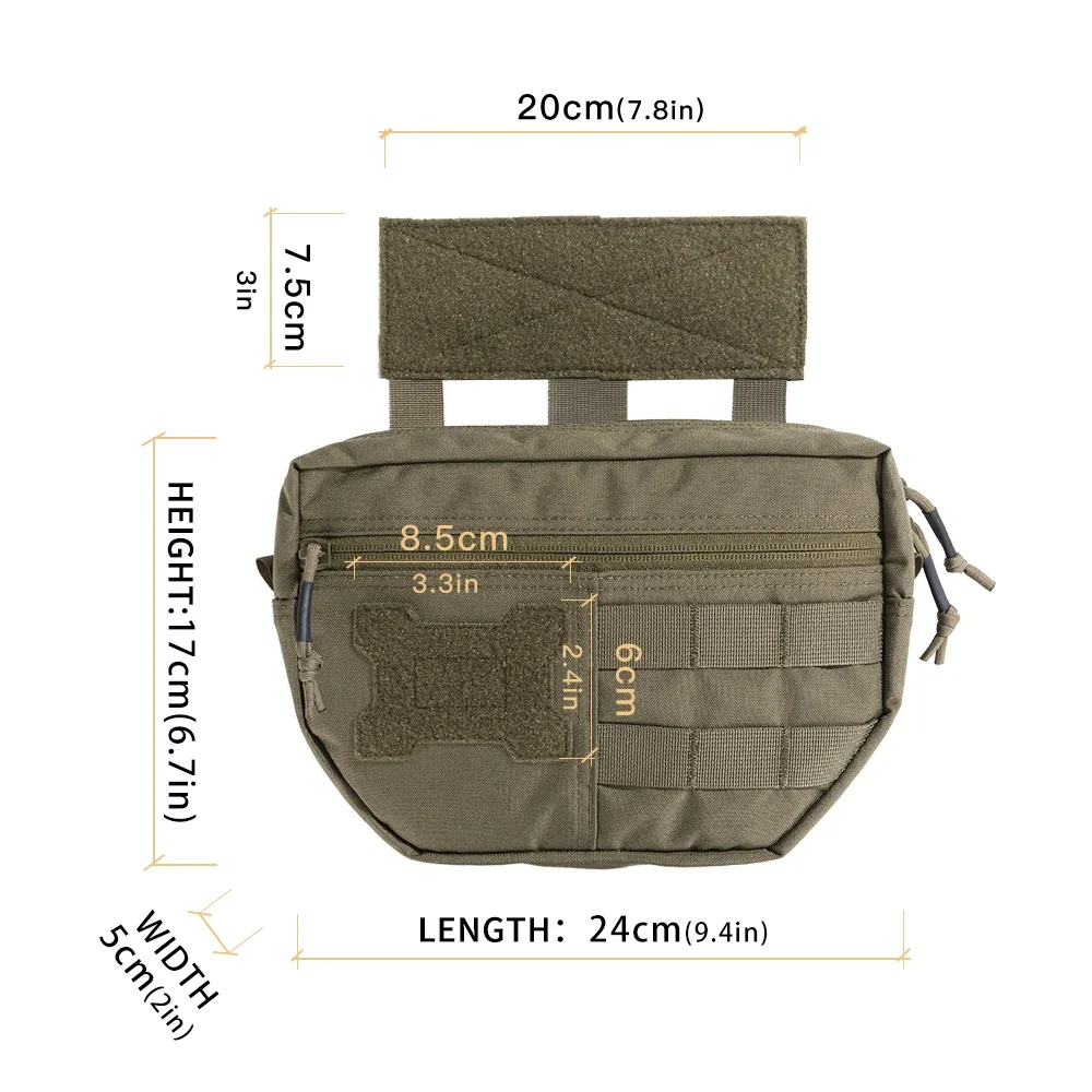 Paquete EDC de doble capa para exteriores, riñonera táctica Molle para hombre, chaleco de nailon, bolsa colgante, riñonera, bolsas de accesorios para acampar y cazar - imagen 3