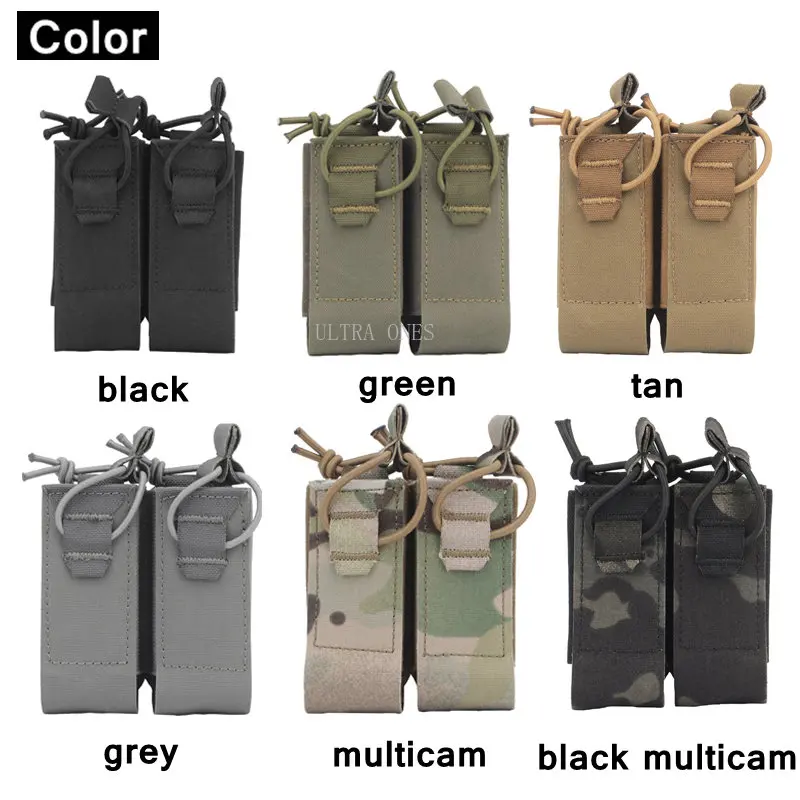 Bolsas tácticas de doble cargador, bolsa militar de nailon para caza, juego de guerra Cs, combate Airsoft, Molle Mag duradera - imagen 2