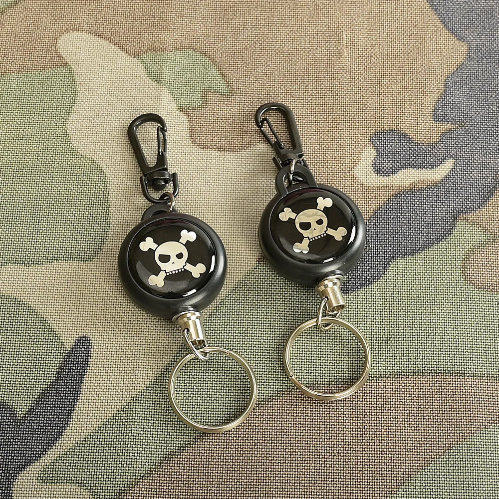 Llavero táctico EDC de acero para exteriores, cuerda antirrobo, retráctil, regalo para acampar, senderismo, herramientas - imagen 5