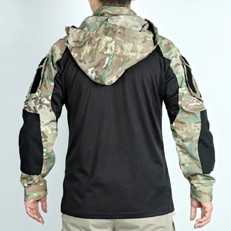 Uniforme para exteriores, trajes tácticos, camiseta resistente al desgaste, pantalones con capucha, ropa para hombre, camisas de combate, ropa de caza de Paintball Airsoft - imagen 3