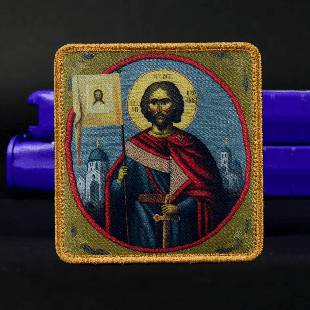 Parche táctico impreso idol de Alexander Nevsky, parches de gancho y bucle, insignia de moral militar, apliques, brazalete, pegatinas para mochila - imagen 5