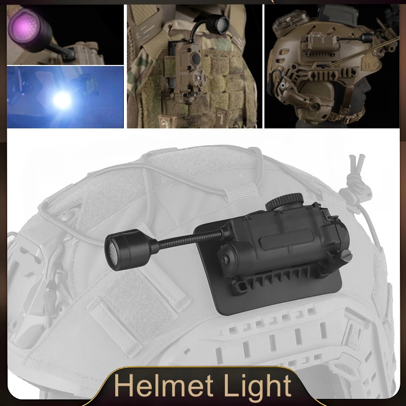 Linterna táctica estroboscópica para casco IR roja, verde y azul - imagen 2