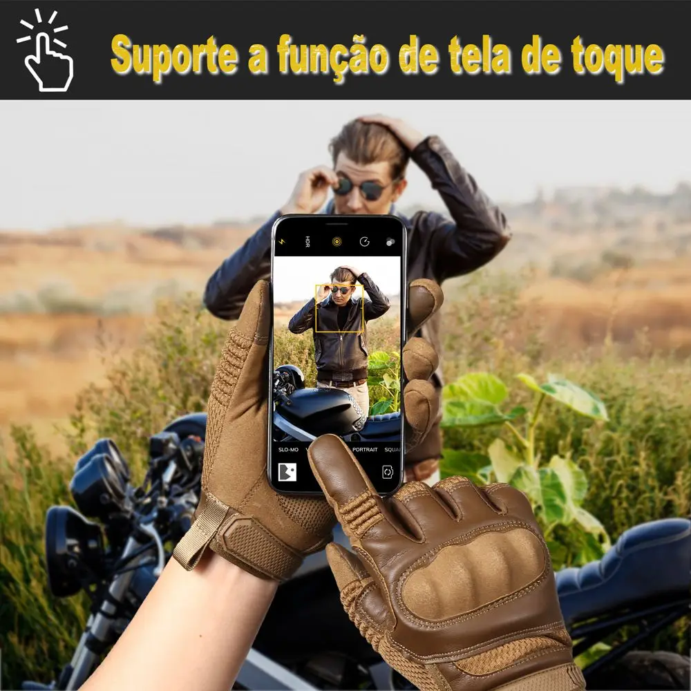 Pantalla táctil de cuero de la PU de la motocicleta guantes dedo completa guantes equipo de protección de pozo de montar en bicicleta Moto Motocross motorbike dainese Enduro mtb ciclismo verano invierno hombre guante - imagen 4