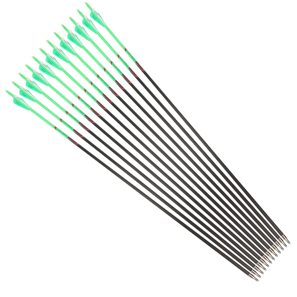 ‌ Flecha de carbono puro de 32 pulgadas ID6.2mm columna vertebral 300 350 400 500 600 para tiro con arco profesional flecha entrenamiento objetivo de caza, 6/12 Uds ‌ - imagen 5