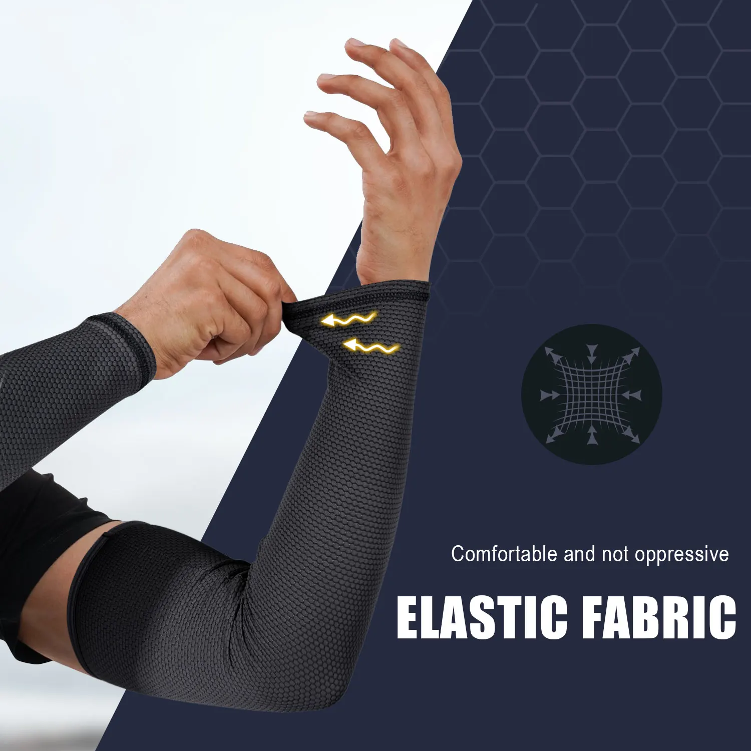 Manguitos elásticos de tela de hielo para ciclismo, calentadores de brazo de protección UV para deportes, correr, senderismo, Camping, bicicleta de béisbol, hombres - imagen 5