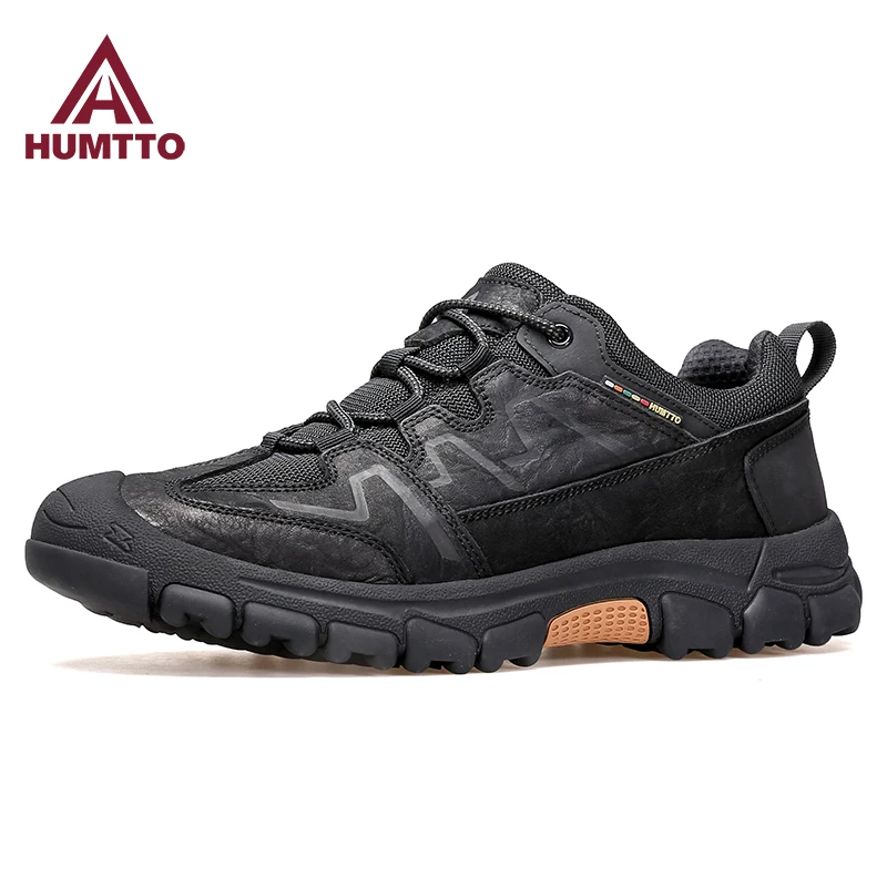 HUMTTO-zapatos de senderismo al aire libre para hombre, botas de invierno impermeables de cuero de vaca, botas tácticas de escalada, zapatos de tobillo, zapatillas de trekking - imagen 5