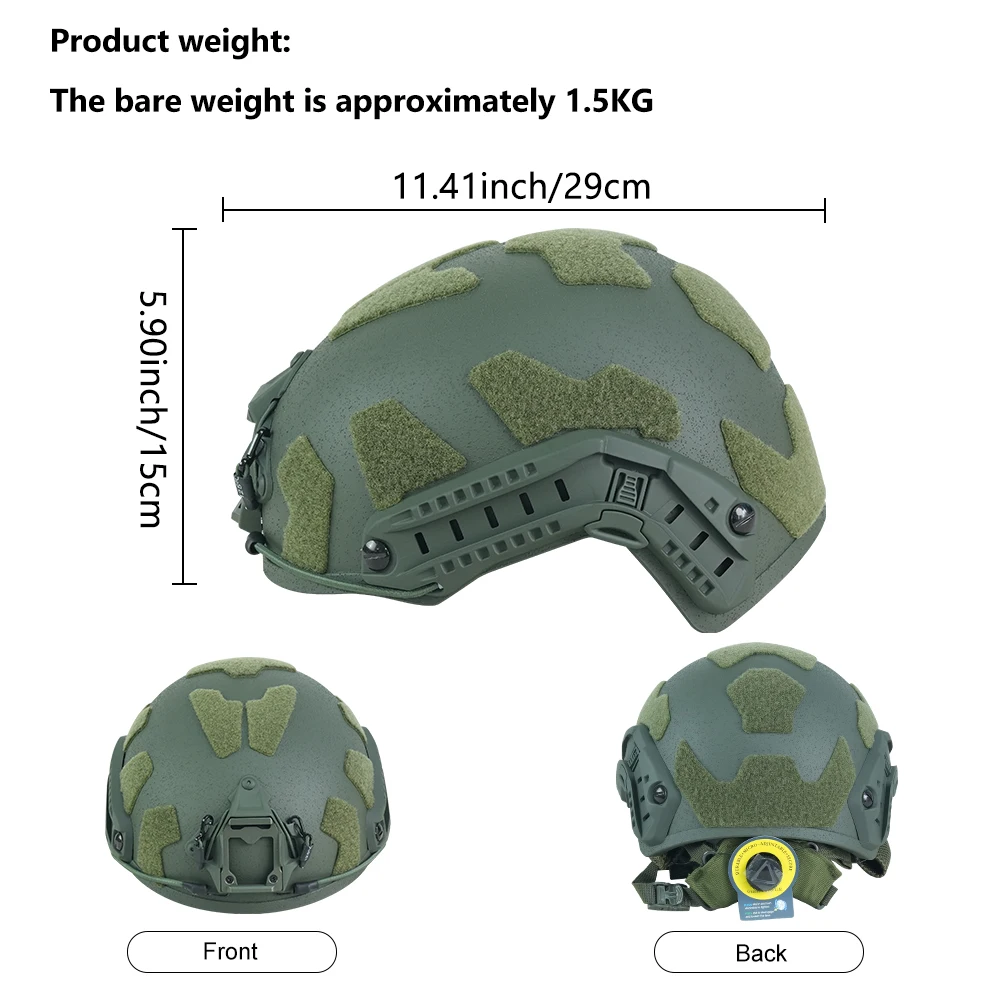 Casco táctico antidisturbios de fibra de vidrio BOOIU – Suspensión Wendy - imagen 3