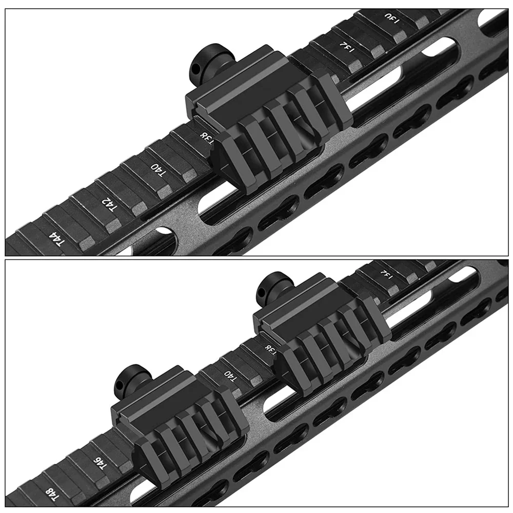 Montaje en riel Picatinny de 20mm con ángulo de 45 grados para escopios o alcance óptico de puntos adaptador de riel lateral para Rifle Offset láser - imagen 4
