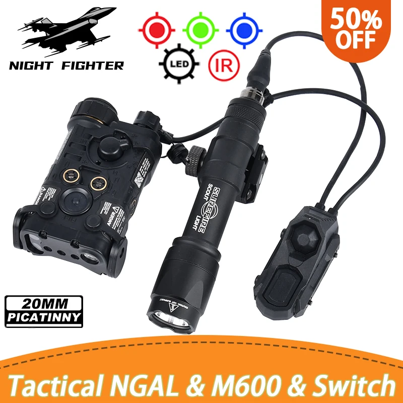 WADSN tactics NGAL indicador rojo verde azul Surefir M300C M600U Luz de explorador de caza con interruptor de Control Dual AXON - imagen 5