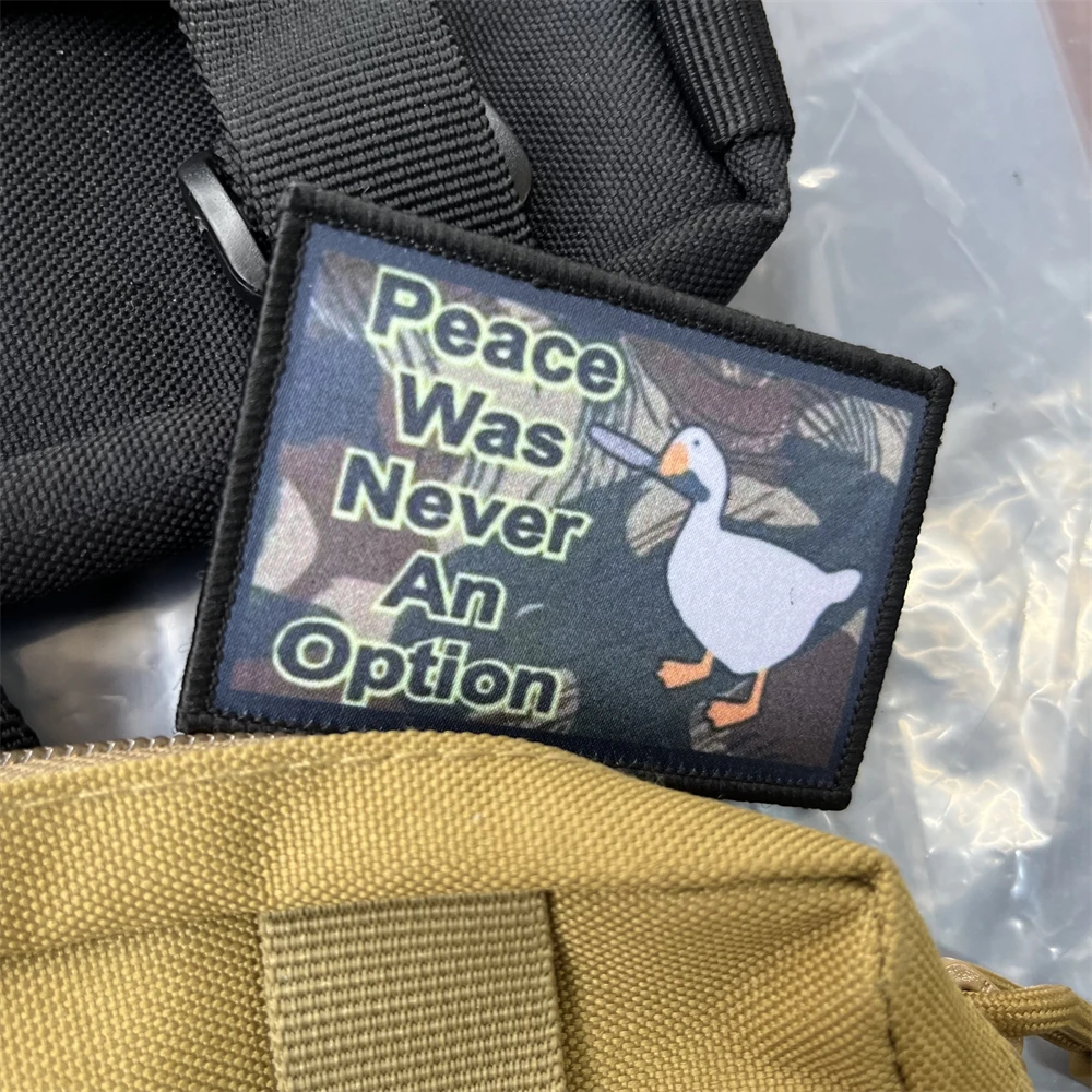 La Paz nunca fue una opción, parches de pato, insignia de moral táctica, pegatina de impresión de gancho y bucle, mochila - imagen 2