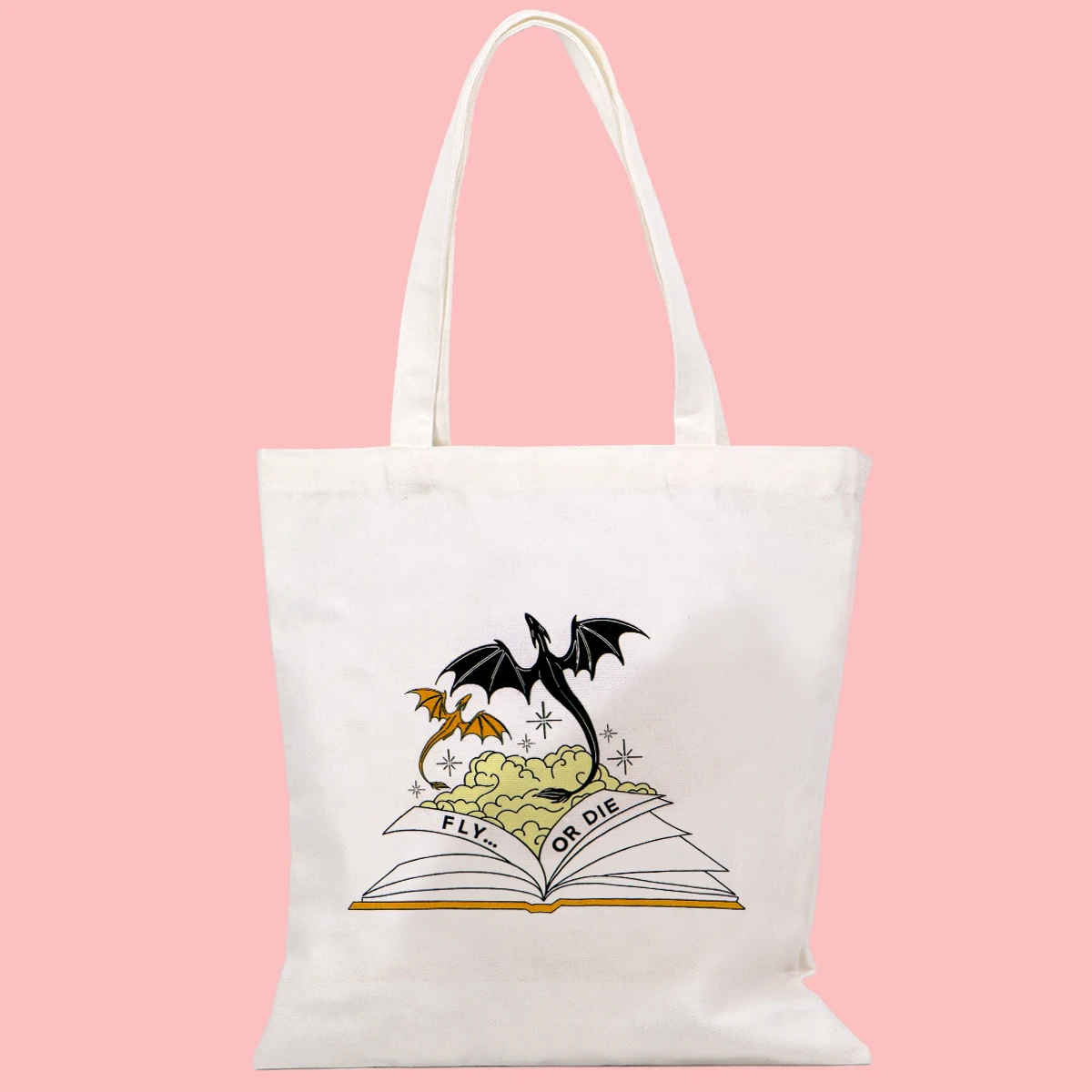 Bolso de lona de dragón, bolso de mano plegable, organizador de almacenamiento portátil, bolso de compras para mujer, bolso de hombro de colegio - imagen 3