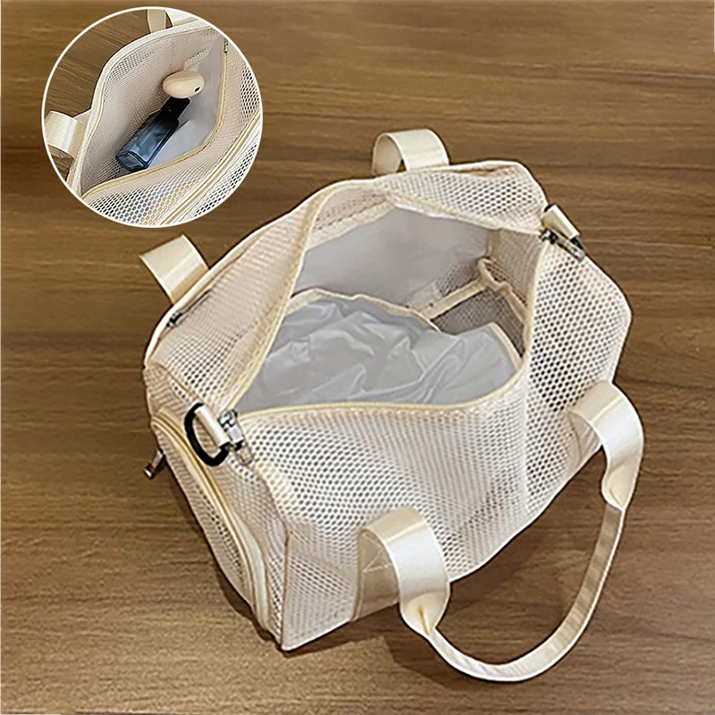 Bolsa de playa para natación, zapatos con bolsillo para viajes al aire libre, equipaje para lavar, bolsos de hombro, bolso grande de fin de semana de corta distancia en seco y húmedo - imagen 3