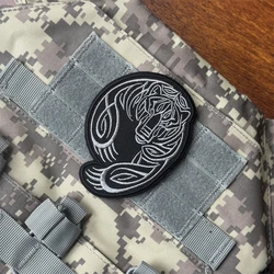 Parche de oso Chevron, insignia de moral táctica, parches de gancho y bucle bordados para ropa, pegatina de equipo militar