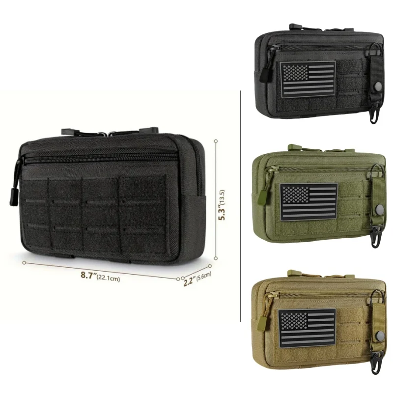 Bolsa colgante con función de accesorios MOLLE para exteriores, bolsa de almacenamiento para cintura de caza