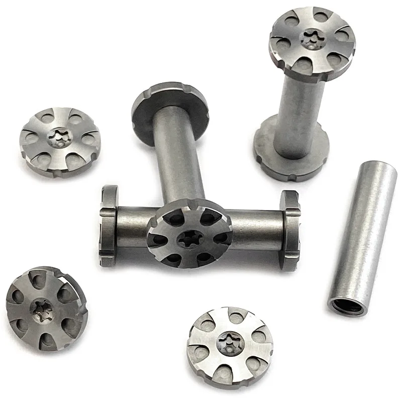 10 set/lote 416 mango de cuchillo de acero inoxidable piezas para hacer tornillos M4 pares de remaches de bloqueo husillo sujetadores de clavos T10 cabeza Torx - imagen 4