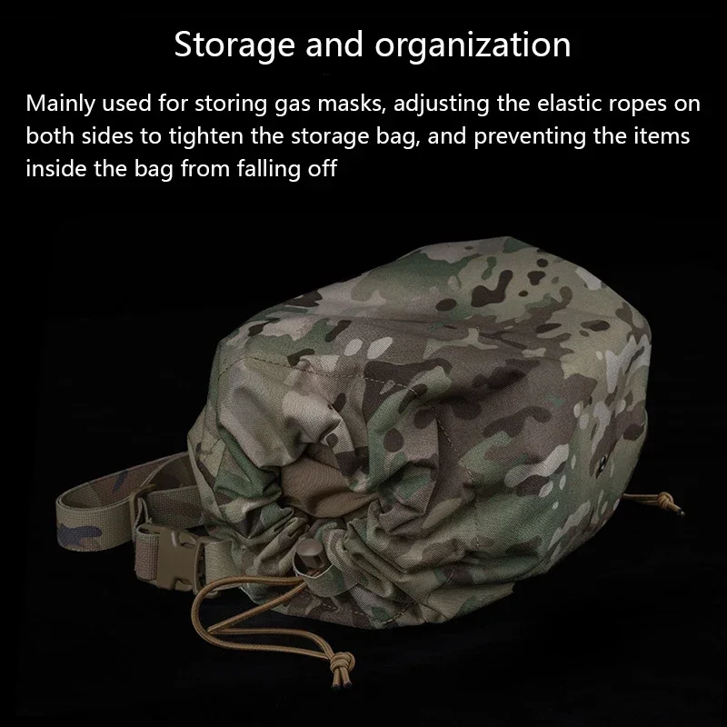 Bolsa de almacenamiento de máscara de Gas multifunción, chaleco táctico, bolsa de Panel colgante, soporte Molle, bolsa de almacenamiento de máscara táctica de camuflaje/ropa - imagen 5
