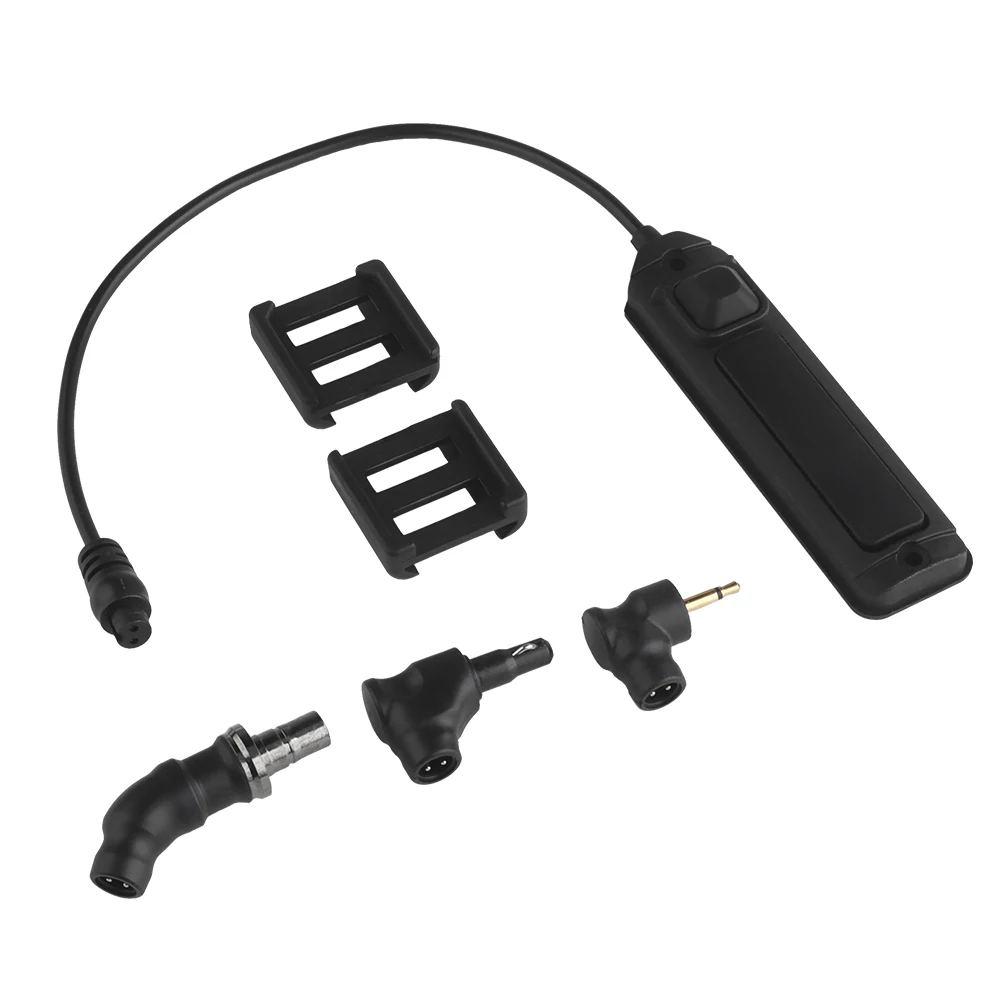 Interruptor de cable PRO de doble función con conectores reemplazables de 3 tipos, accesorios de caza para linterna o PEQ