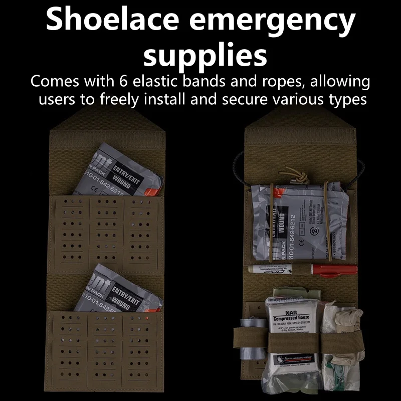 Bolsa interior de primeros auxilios, accesorios para equipos al aire libre, capa interior MOLLE, almacenamiento de suministros de primeros auxilios, desmontaje y recuperación rápidos - imagen 5