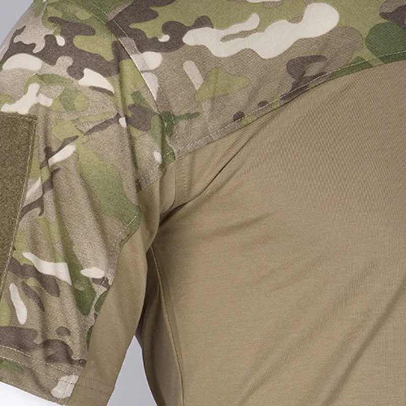 Camisa de cuello redondo transpirable para hombre, camisa táctica de punto CP, manga corta, secado rápido, deportes al aire libre, militar, Verano - imagen 5