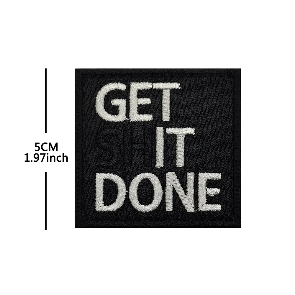 Brazal táctico velcro «GET SHIT DONE» – Parche moral bordado para uniforme - imagen 3