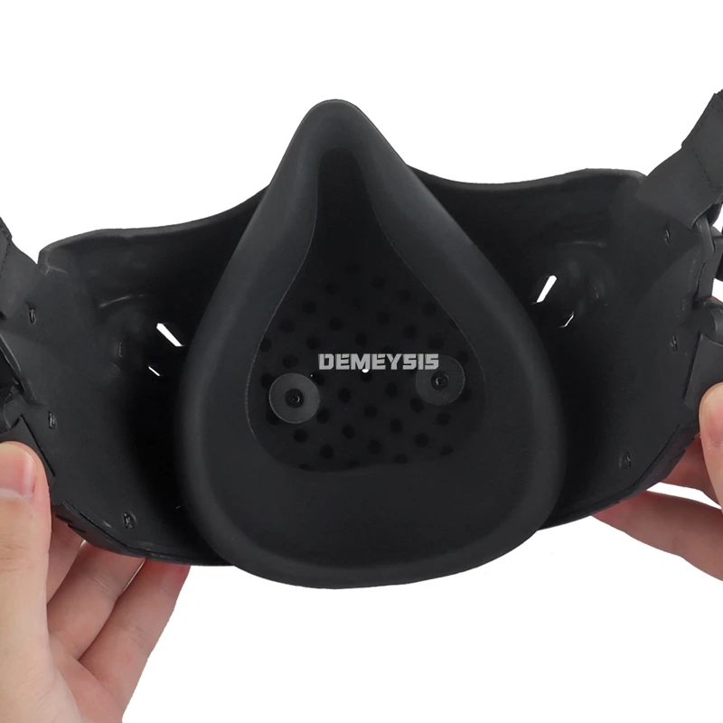 Máscara táctica de media cara con calavera para Cosplay, máscara facial de calavera Rebel para fiesta de Halloween, máscaras transpirables para juego de Paintball Airsoft - imagen 3