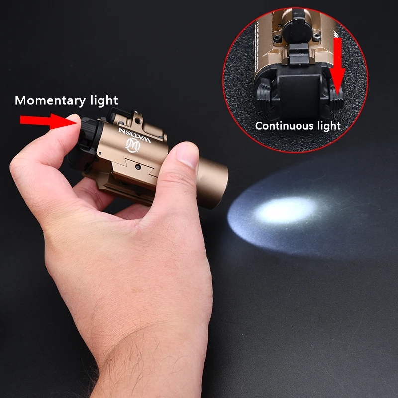 WADSN Airsoft X400 Ultra linterna X400U punto rojo verde mira láser caza Scout lámpara 510 lúmenes luz de alta potencia ajuste riel de 20MM - imagen 5