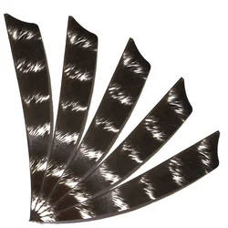 12 24 36 Uds pluma de pavo verdadera remeras 4 pulgadas 5 pulgadas flecha de ala derecha paletas de plumas para flechas de carbono de bambú de madera