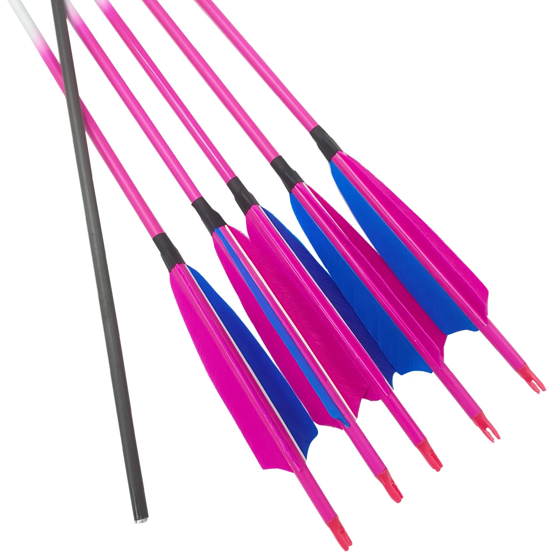 Linkboy-flechas de carbono para tiro con arco, arco recurvo compuesto de plumas de pavo de 32 pulgadas, SP500 id6.2 mm, para caza y Tiro, 12 piezas - imagen 3