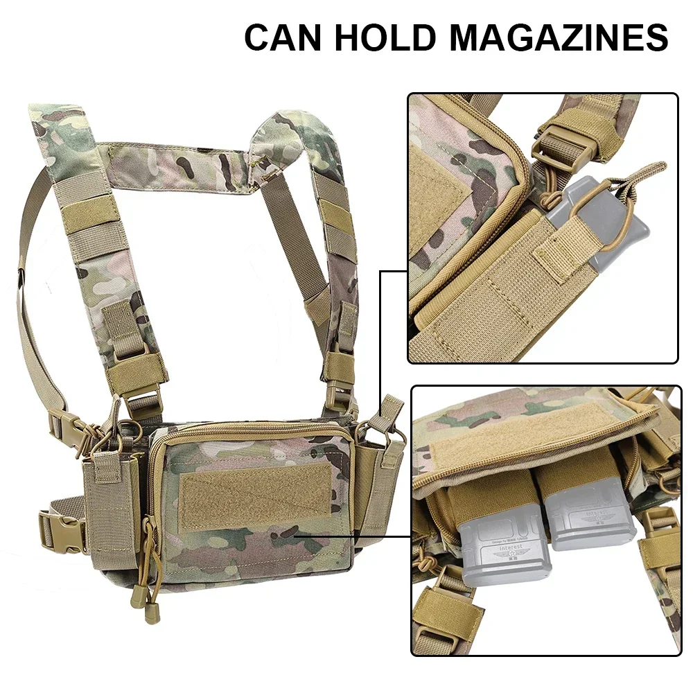 Chaleco táctico, portador de placa de asalto de combate CS, ropa de exterior, caza, Airsoft D3CR, bolsa de aparejo de pecho, chaleco, equipo militar de camuflaje - imagen 5