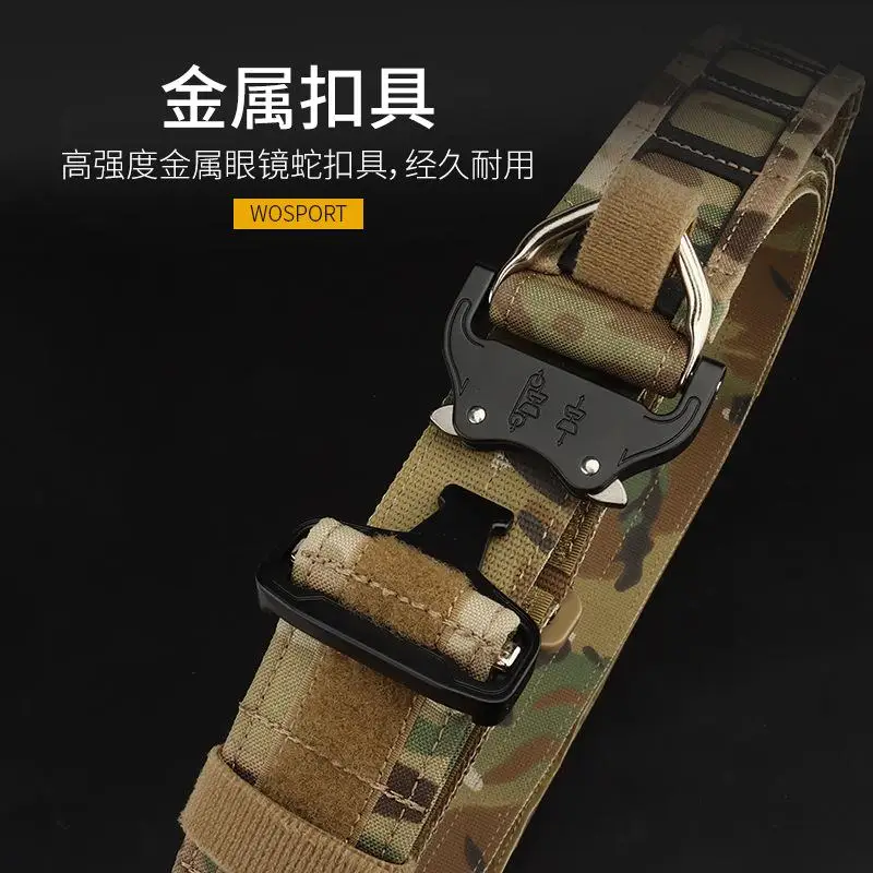 Cinturón de camuflaje de ataque especial, equipo táctico, hebilla de Metal de liberación rápida montada MOLLE, tres capas para uso diario - imagen 5