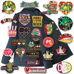 Parche para planchar Oeteldonk de Holanda 2026 para ropa, emblema de diseñador, parches bordados para ropa, regalo de Carnaval, parche Fusible