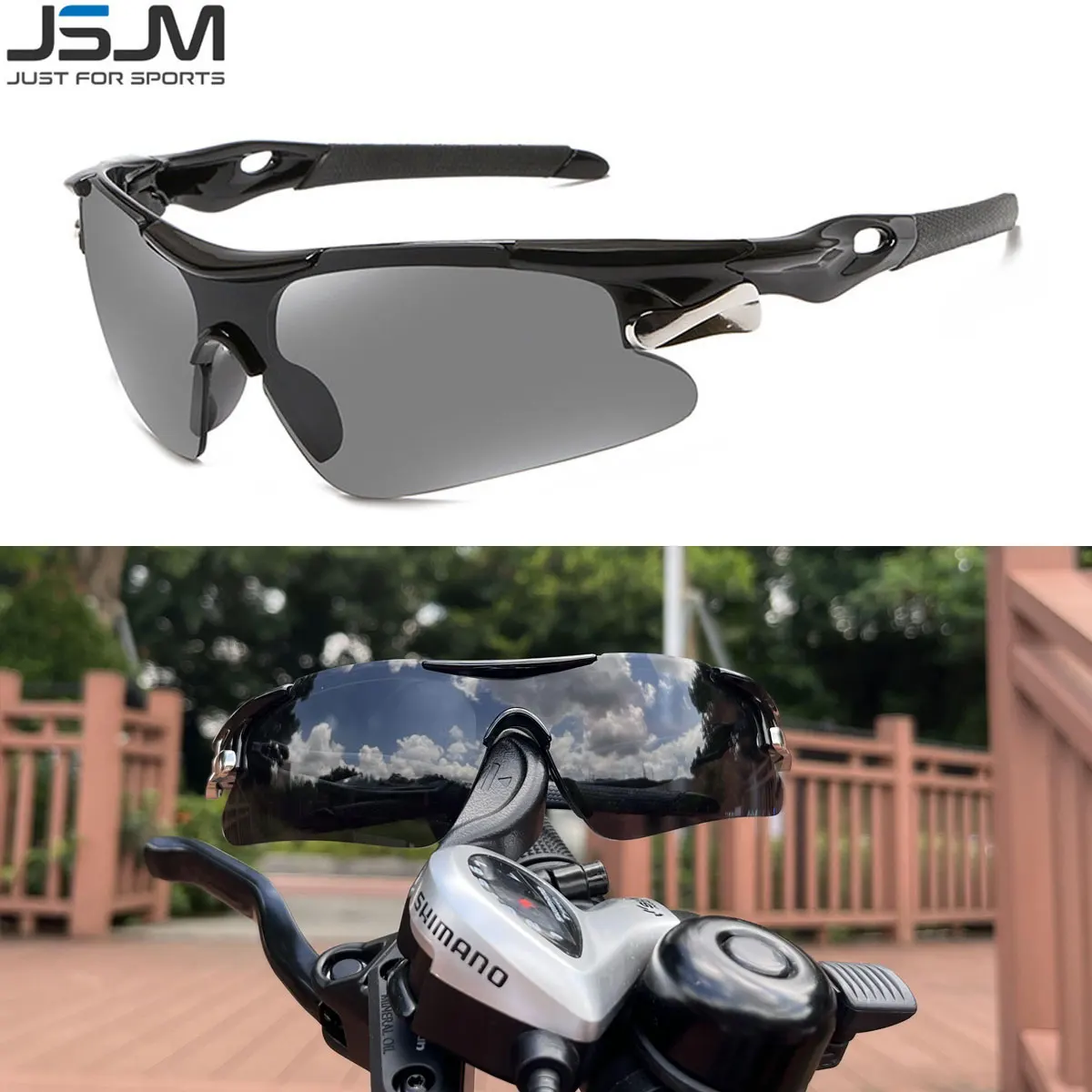 JSJM, gafas de sol para ciclismo al aire libre para hombres, gafas de sol para bicicleta de carretera, protección para montar en montaña, gafas deportivas, gafas de sol para bicicleta MTB - imagen 5