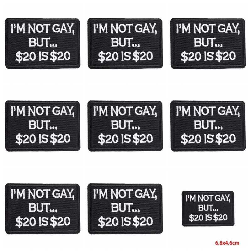 Parche de eslogan bordado para planchar, parches termoadhesivos para ropa, rayas de palabras DIY, accesorio de mochila, 10 unidades por lote - imagen 4