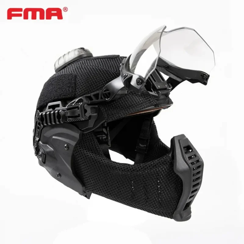 Casco FMA EX, máscara de media cara con mandíbula todo terreno, protección facial CS para oreja, máscara protectora de media cara integrada, campo CS para exteriores - imagen 4