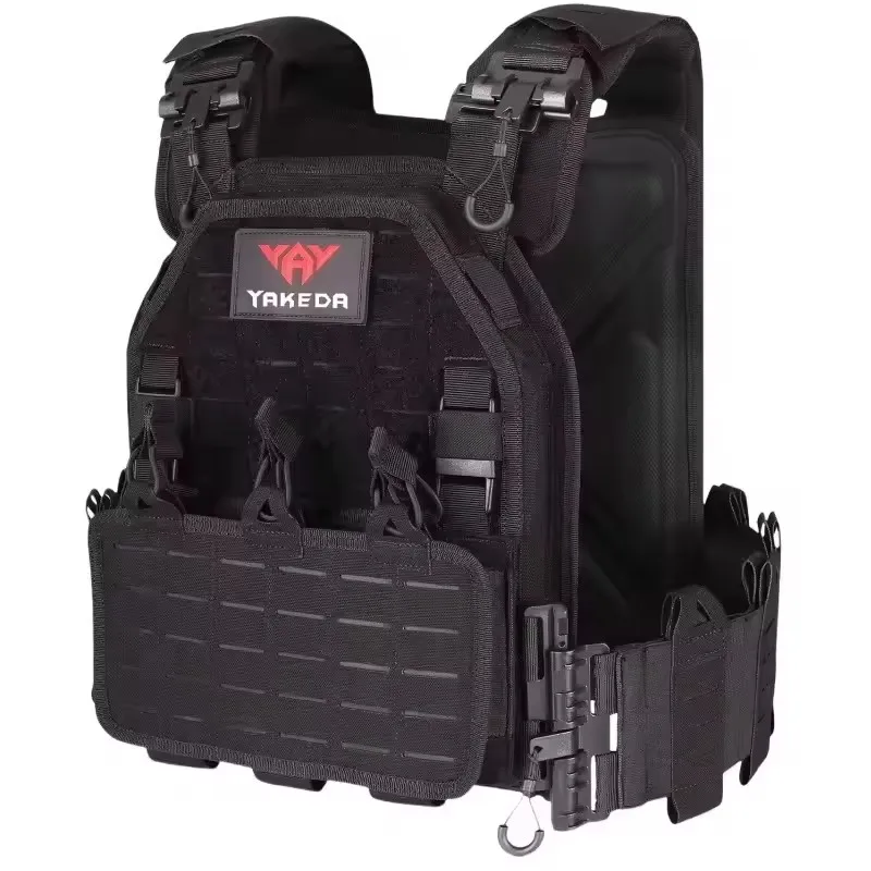 YAKEDA Chaleco táctico ultraligero 6094 especificaciones militares corte láser MOLLE acolchado de malla transpirable espuma de alta densidad para Airsoft/Caza - imagen 2