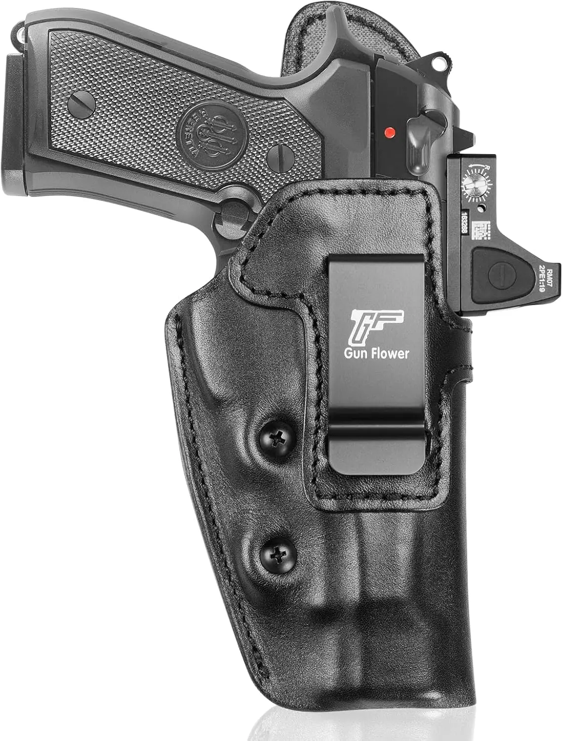 Beretta 92FS funda IWB oculta de cuero negro mano derecha