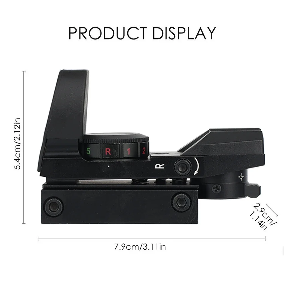 Mira telescópica de punto rojo para caza, óptica holográfica, reflejo de 4 retículas tácticas, Riel de 11/20mm, accesorios de Mira - imagen 3