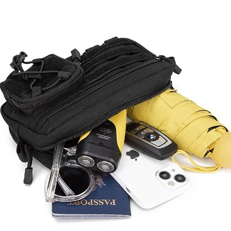 Bolsa EDC 1000D, bolsa organizadora Molle, bolsa de herramientas EDC de utilidad, bolsa Modular Horizontal, riñonera para exteriores, riñonera de caza EMT - imagen 5