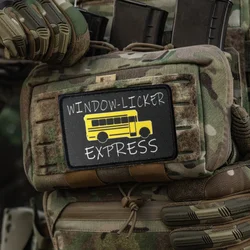 Parche estampado para conductor de autobús escolar, chaleco táctico con gancho y insignia de moral loco, pegatina para mochila, parches para brazalete para ropa, entrega urgente
