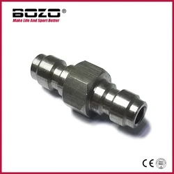 Adaptador HPA push-lock doble macho de acero inoxidable