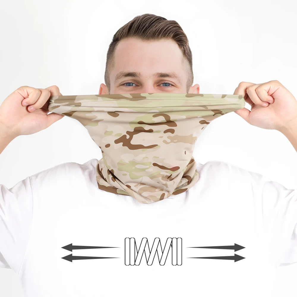 Mascarilla facial militar de camuflaje para pesca, máscara deportiva para caza, senderismo, ciclismo, Multicam, Bandana transpirable, cinturón ajustable, polaina para el cuello, bufanda para hombres - imagen 5