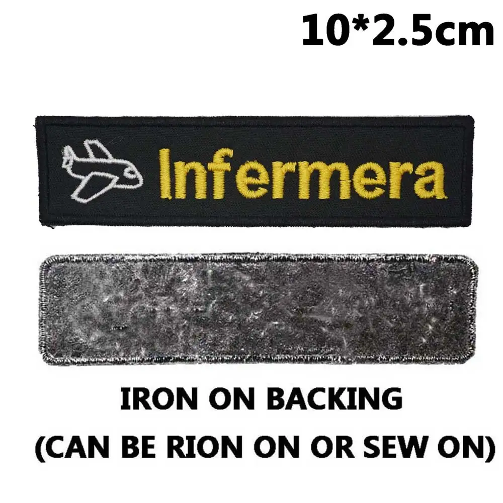 Parche de nombre bordado personalizado con marcas de aviones, Parche de texto personalizado con respaldo de gancho para ropa, sombrero y mochila - imagen 5