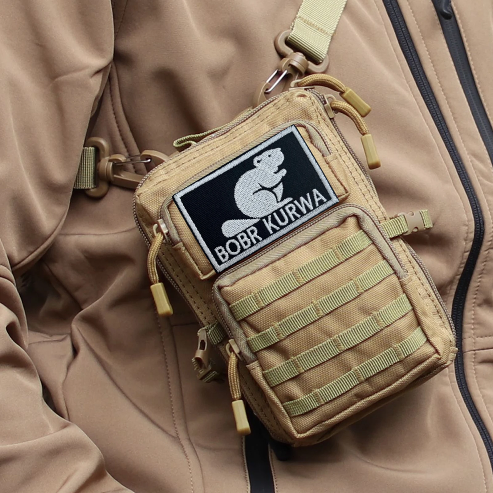 BOBR KURWA parche táctico gancho y bucle parches bordados insignia de moral brazalete del ejército militar pegatinas para mochila - imagen 3