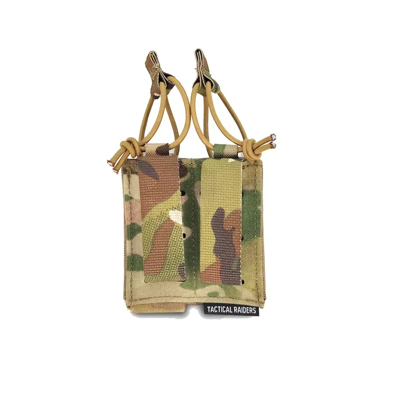 Bolsa táctica doble Mag Airsoft GBRS 9mm, funda para revista, Multicam, bolsa Molle elástica para artículos diversos, equipo portador - imagen 2