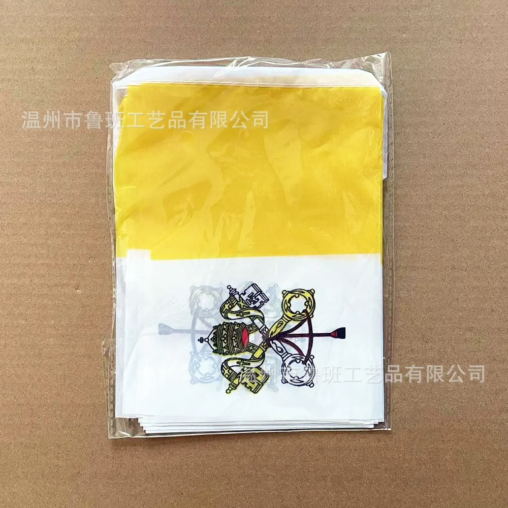 Bandera del cielo bandera del cielo bandera del Vaticano bandera del Vaticano 14x21cm 20pcs/lot bandera del Vaticano banderbanbanbanbanbanbanfiesta fiesta para decoración - imagen 2