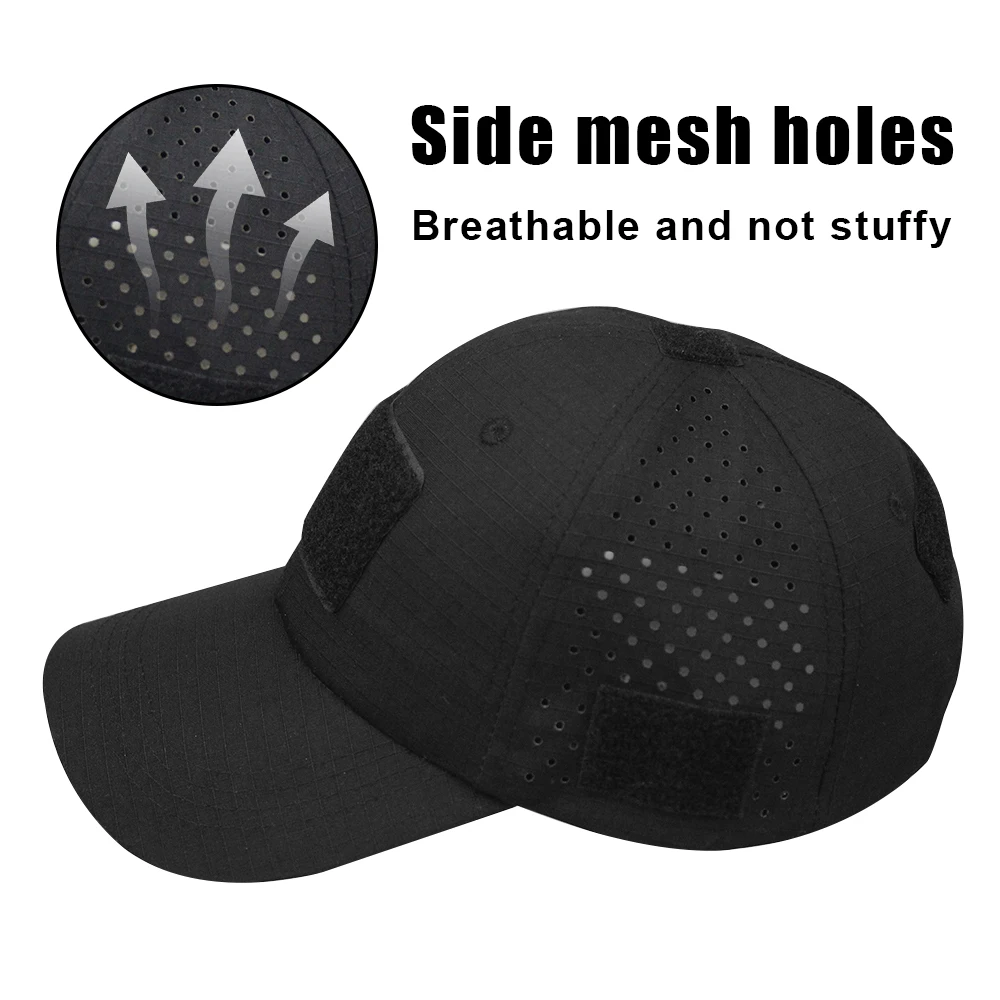 Gorra de béisbol táctica, gorra para deportes al aire libre con gancho y bucle, sombrero de caza de hojas de jungla con soporte para gafas de malla transpirable - imagen 2