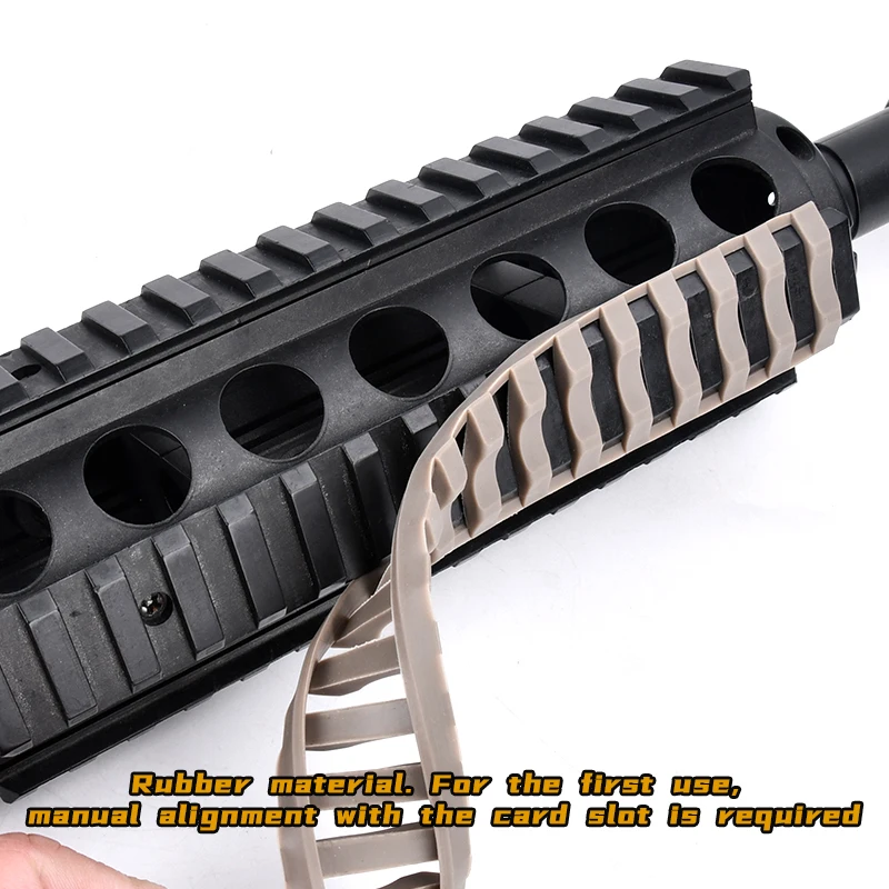 Cubierta de riel Picatinny táctico, tira protectora de goma para escalera, cubiertas de riel de guardamanos antideslizantes para accesorios Airsoft AR15 M4 HK416 - imagen 3