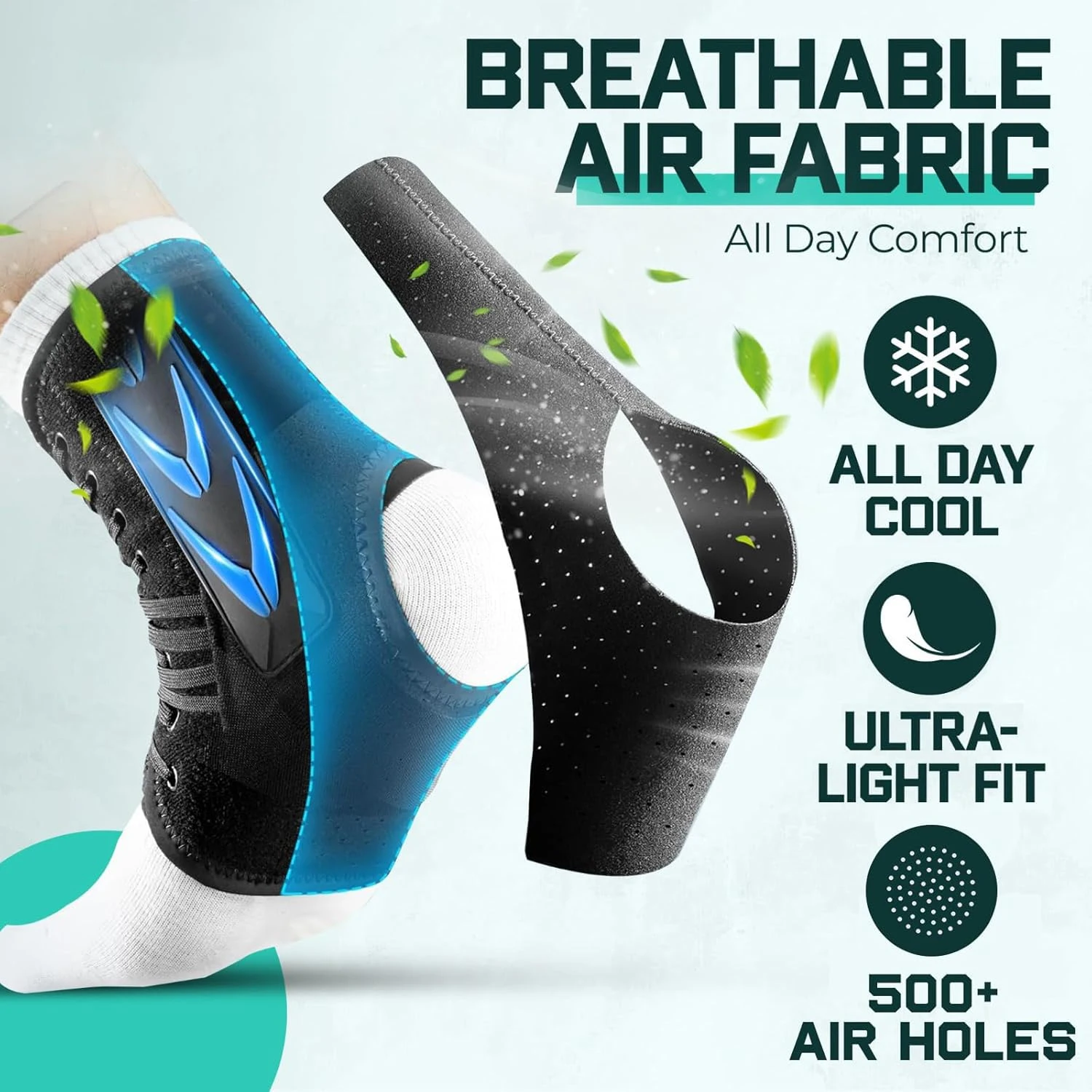 Tobillera para mujeres y hombres, tobillera rápida con cordones y almohadillas estabilizadoras laterales, envoltura de soporte de tobillo ajustable para esguinces, etc. - imagen 4